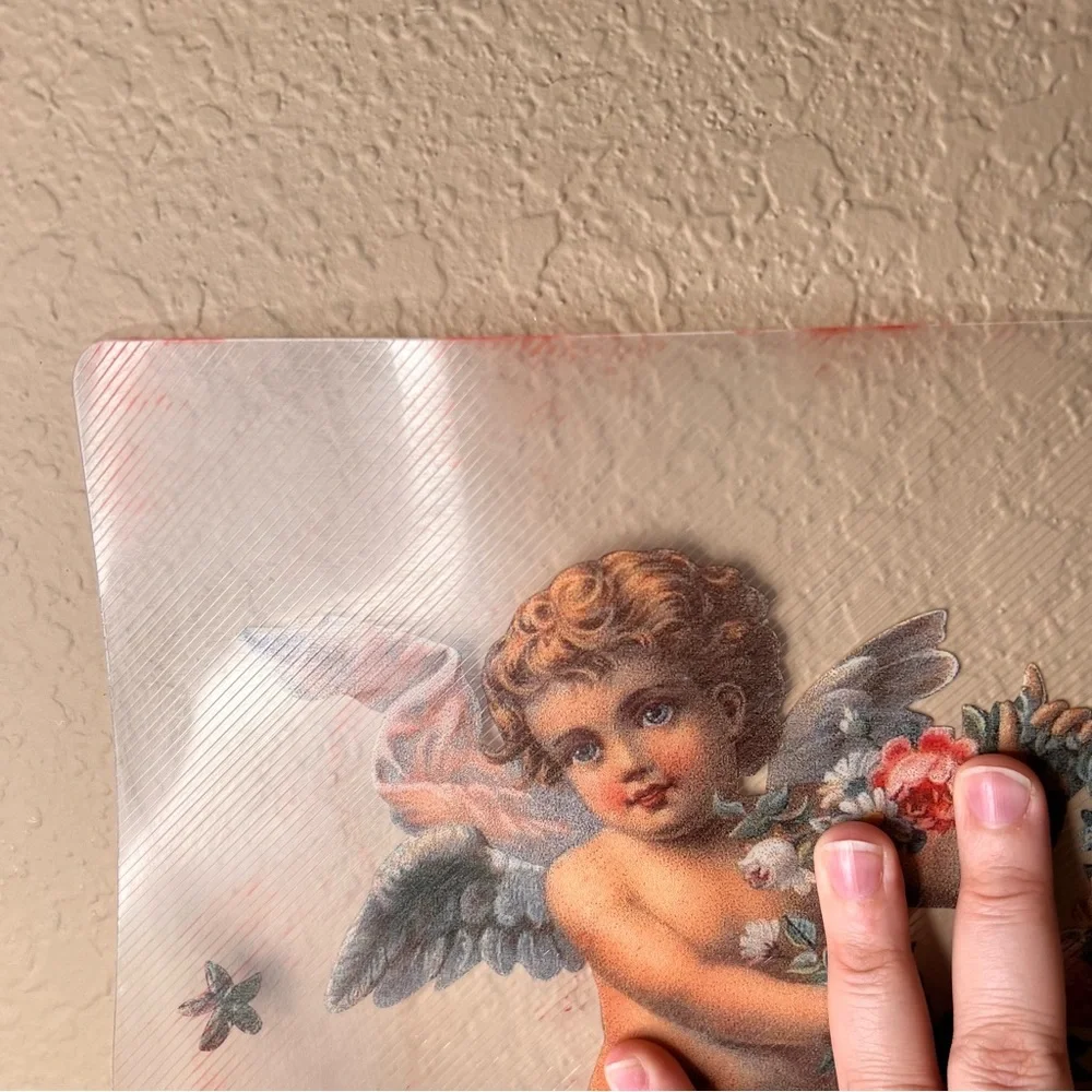 Vintage Angel Cherub Placemat, Victorian Romance, Crafting Project, Lantern Ligh